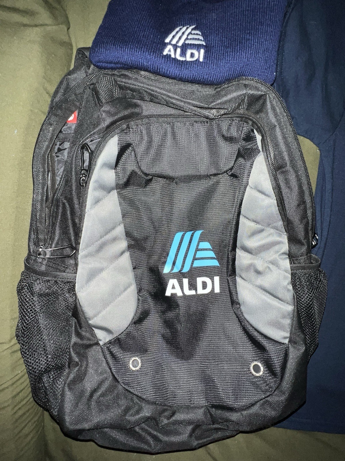 Aldi Gear Lot Backpack Hat and 3 Shirts
