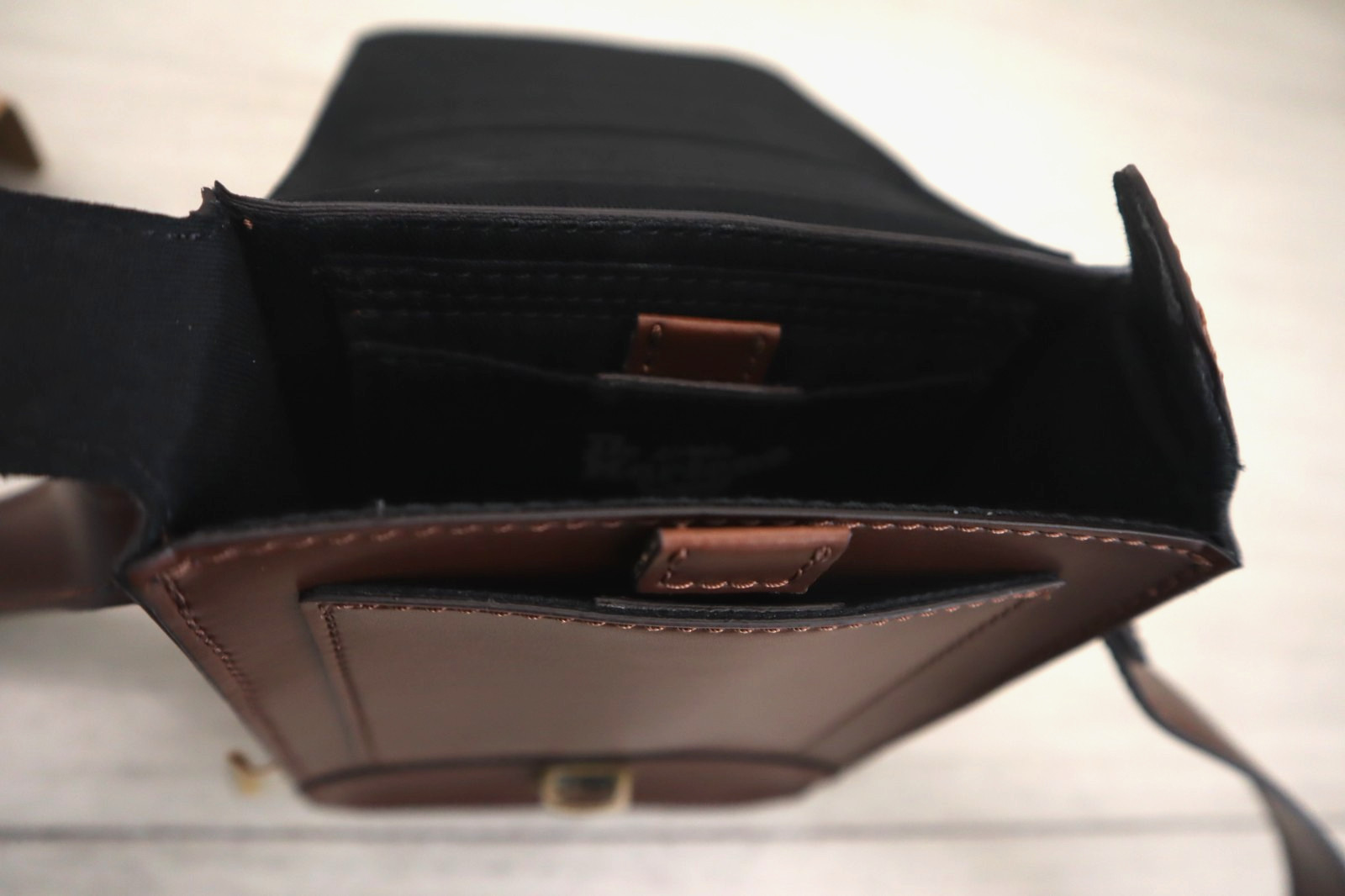 Dr Martens Brown Vegan Leather Reporter Norfolk Flat Shoulder/Crossbody Bag