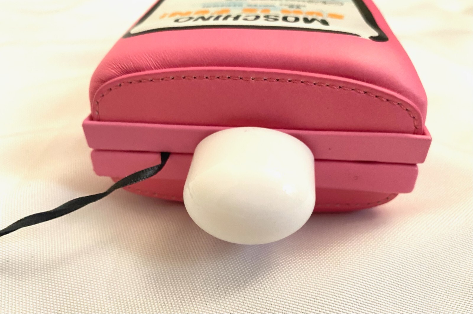 MARCH SPECIAL! SS23 MOSCHINO COUTURE Tan Pink Leather Sunscreen Shoulder Bag