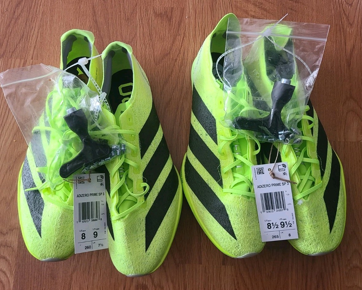 LOT OF 2- Men’s Adidas Adizero Prime SP 3 Strung Track Cleats IH5800 8 & 8.5 NWT