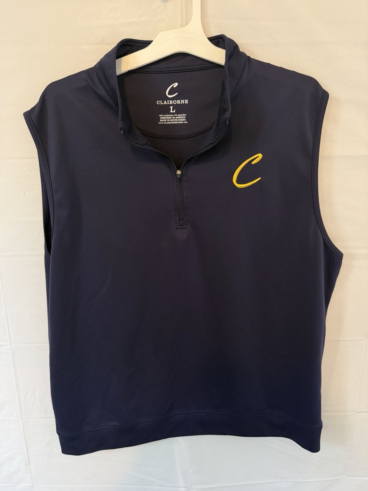 Claiborne Farm Vest Large Quarter Zip Equestrian Horse Kentucky Horse Racing