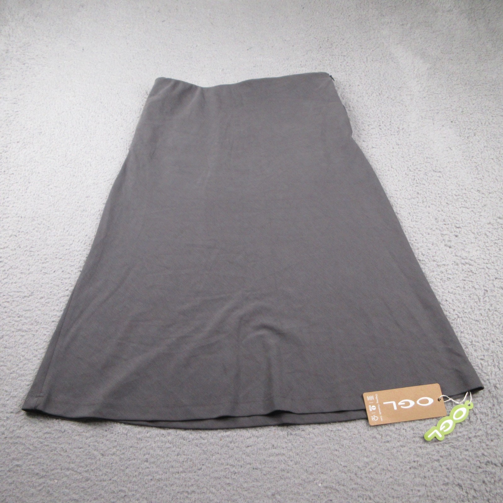 OGL A-line Midi Skirt Womens Medium Gray Modal W/ Pockets NEW NWT