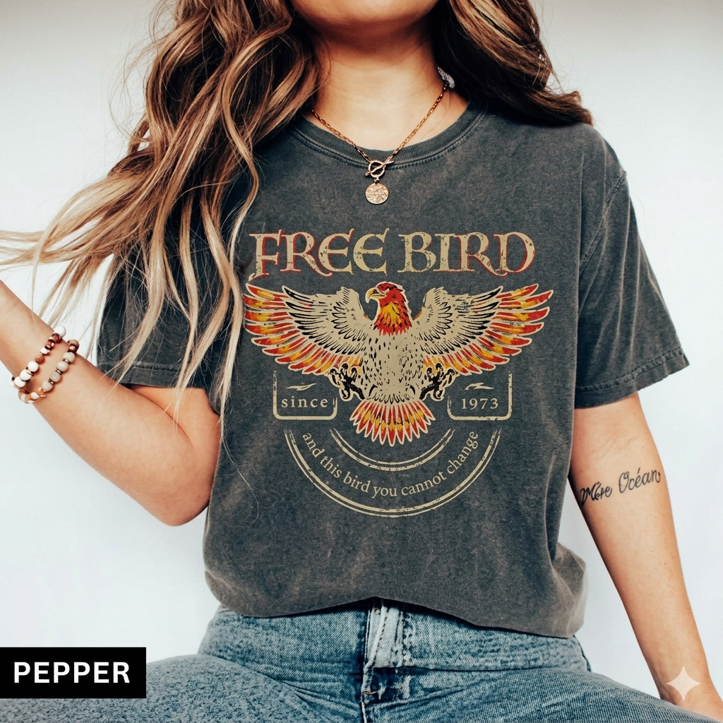Free Bird Eagle Shirt | Retro 1973 Rock Music Tee