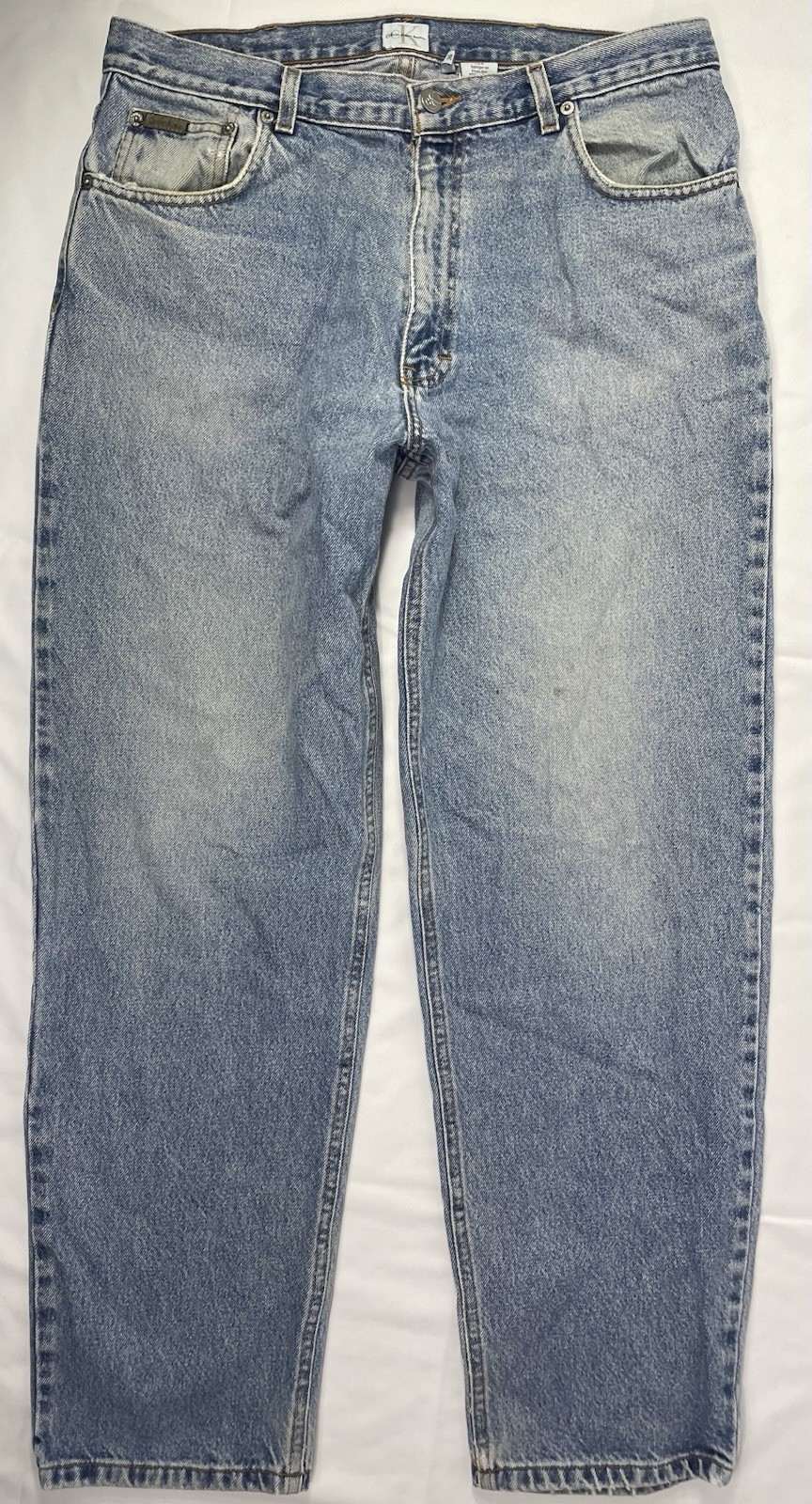 Vintage Calvin Klein Men’s 36×30 Stone Washed Blue Jeans “Fit Like 34×30”