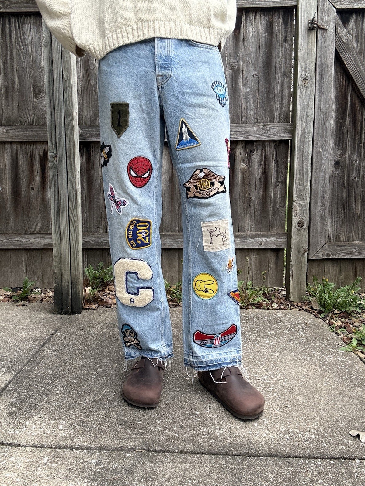 Custom Rework Topman Distressed Straight Fit Jeans 1of1 – Patchwork Size 30