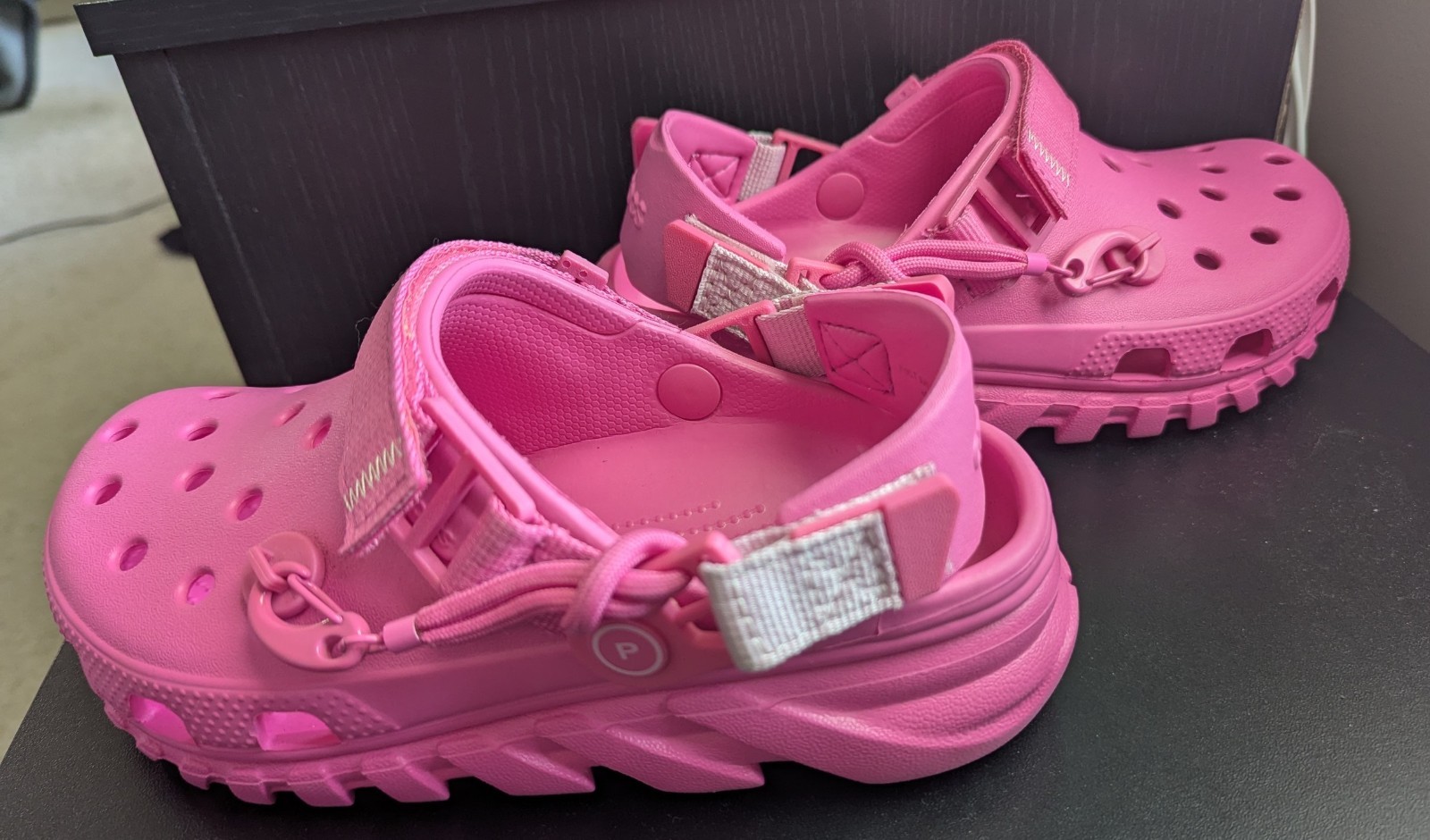 Post Malone x Crocs Duet Max Clog II Pink W6 M4 Limited Edition EUC