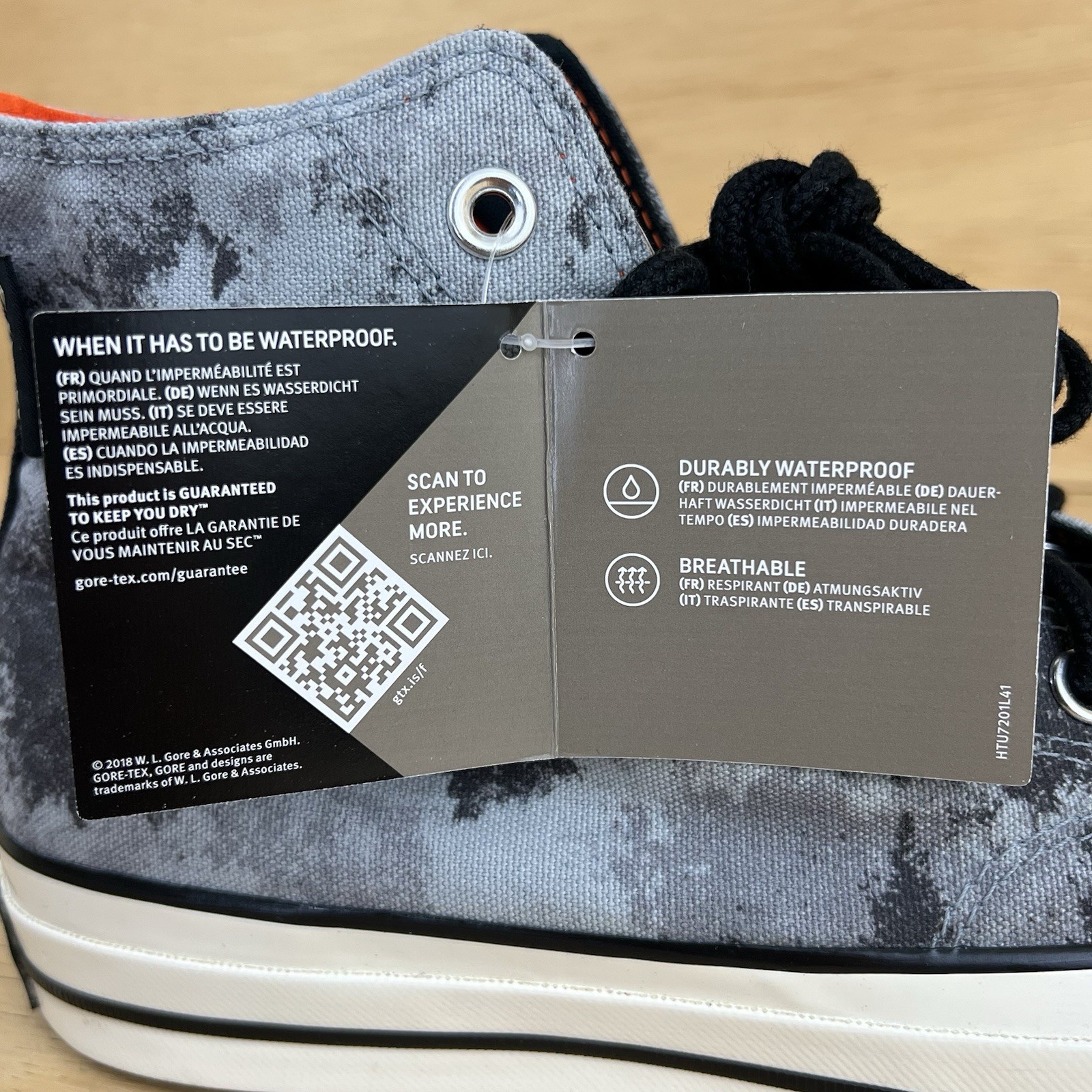 Converse Chuck 70 Hi GTX Gore-Tex ‘Ash Stone’ 172206C Men’s Size 7.5