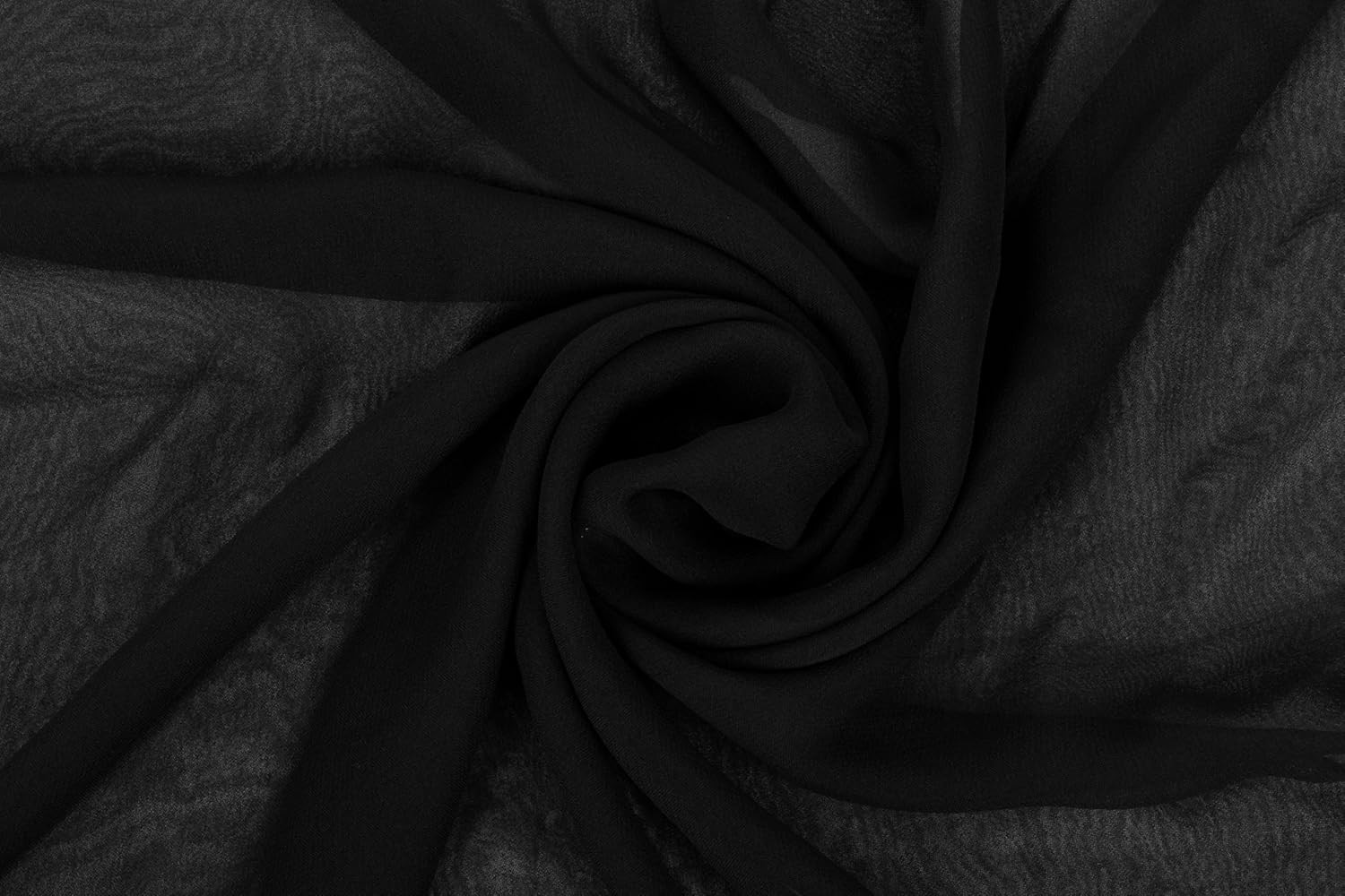 Women-Lightweight-Scarf Solid Color Silk Scarf Long Chiffon One Size Black