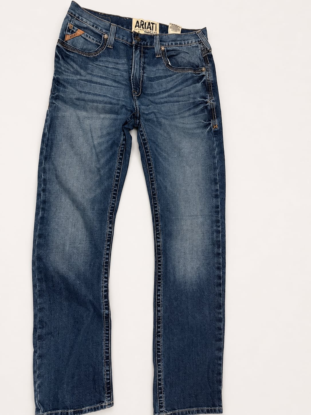 Ariat Vintage Straight Jeans Mens 34×36 Made in Mexico Western Stretch Denim