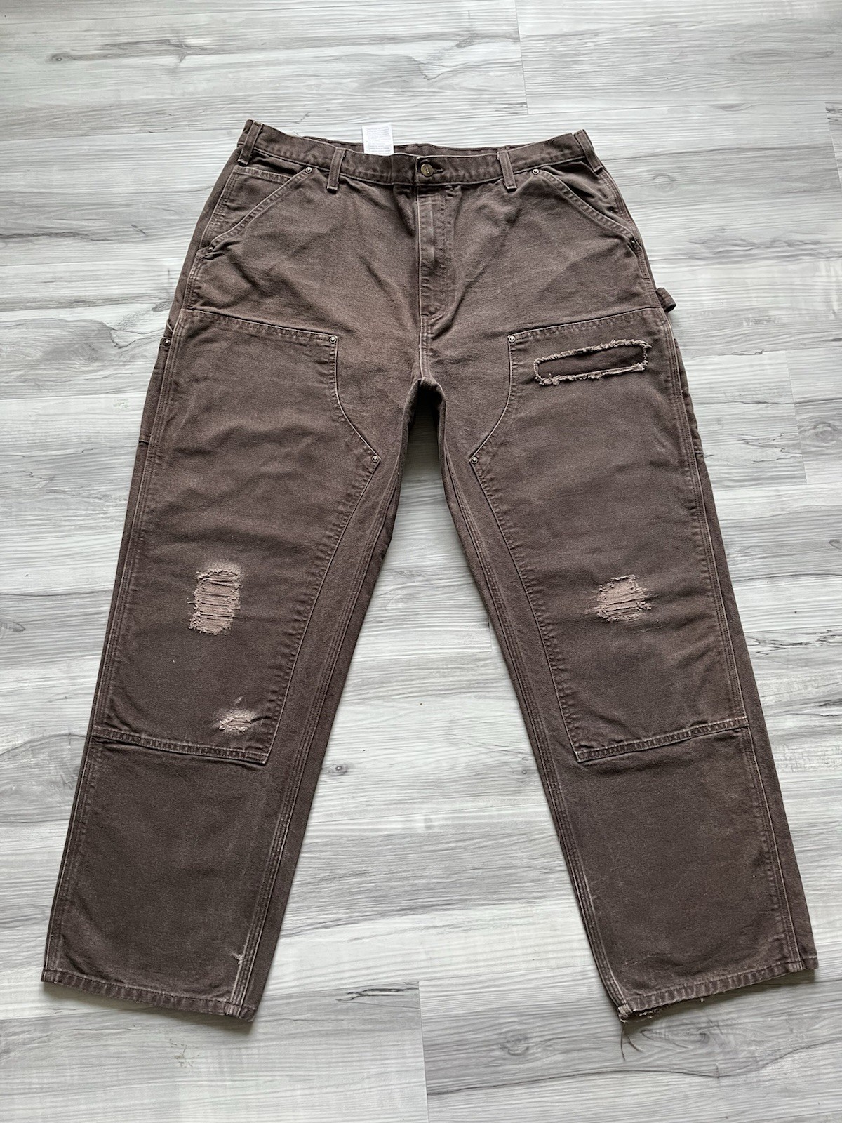 Vintage Carhartt B136 DKB Double Knee Carpenter Pants – 39×30 Distressed & Faded