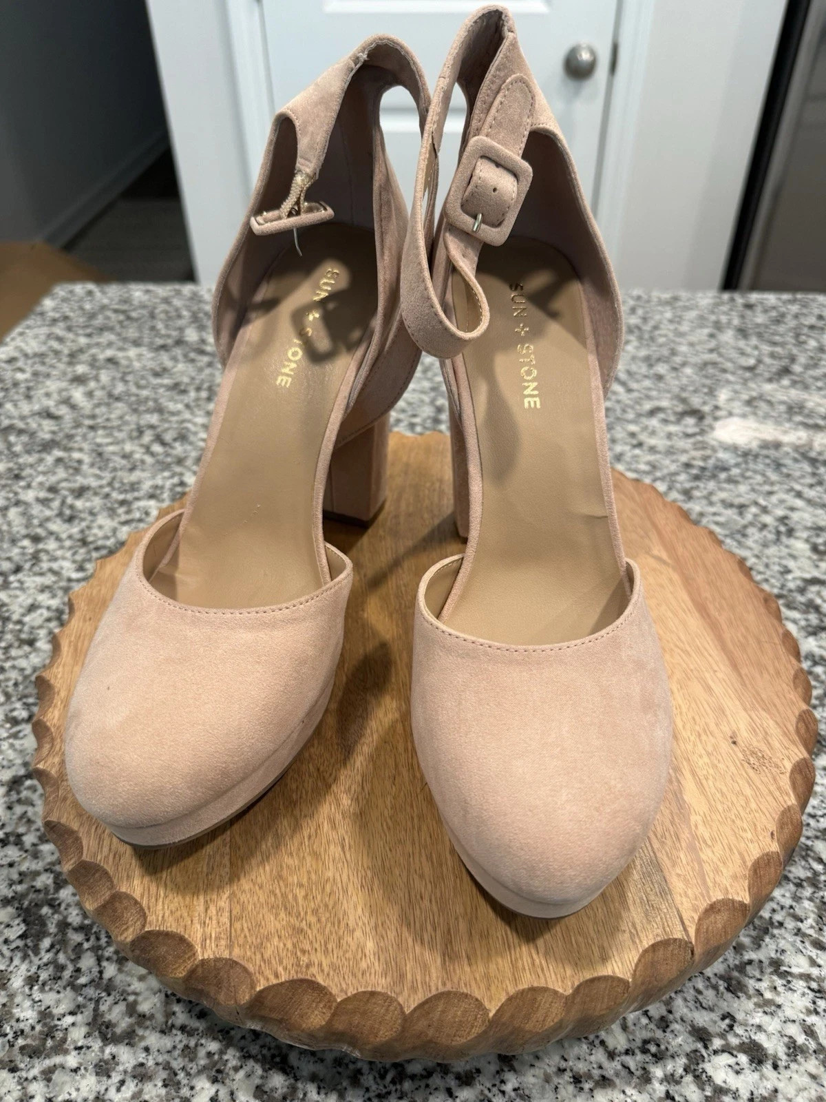 SUN + STONE Womens Pink Platform Estrella Heel 11 M NIB