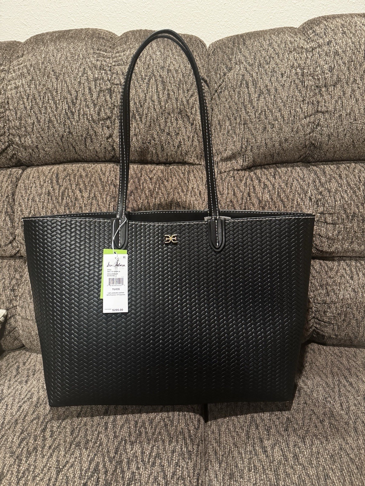 Sam Edelman Eva Large Woven Tote Bag In Black