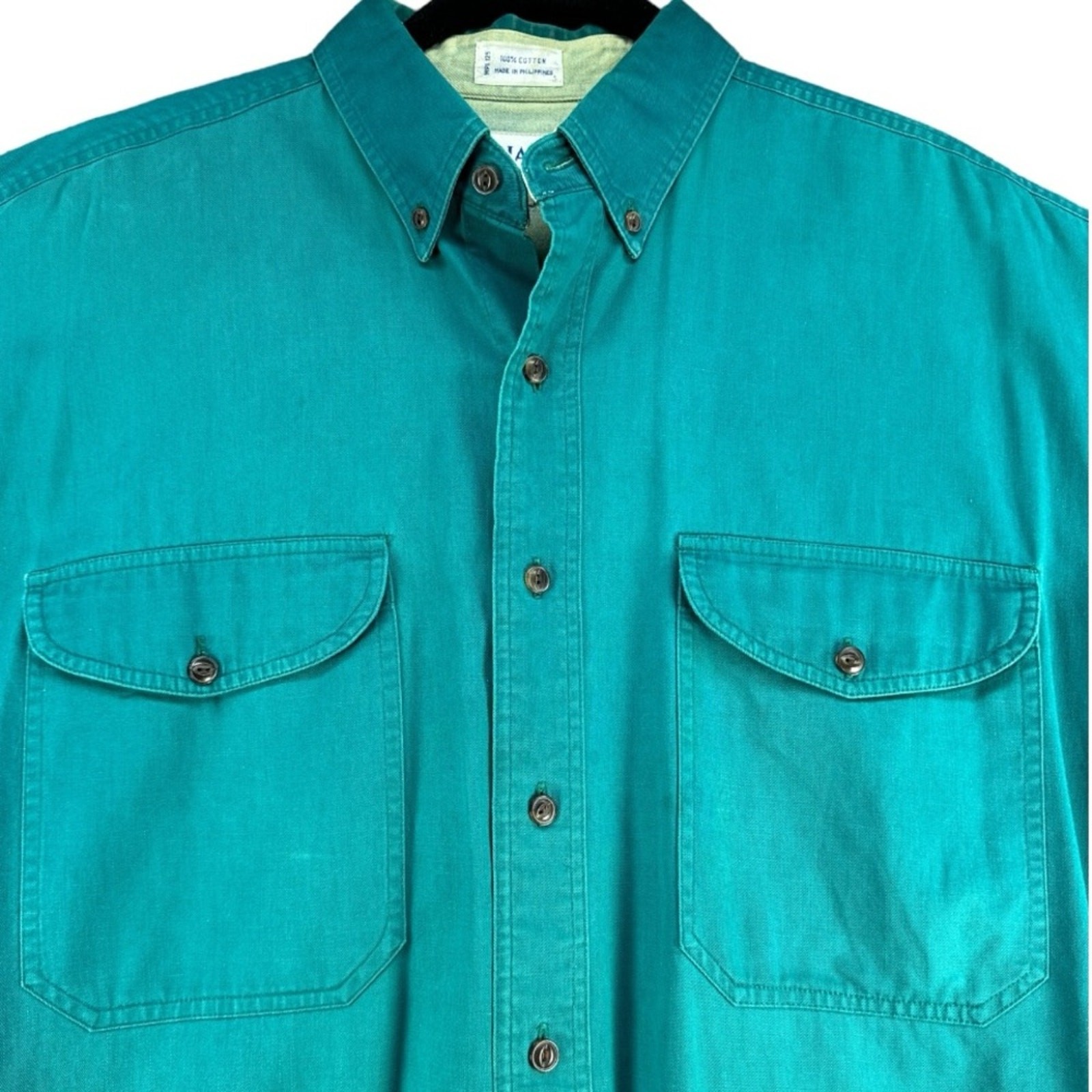 Chaps Ralph Lauren Shirt Vintage Equestrian Denim Collar Button Down Medium