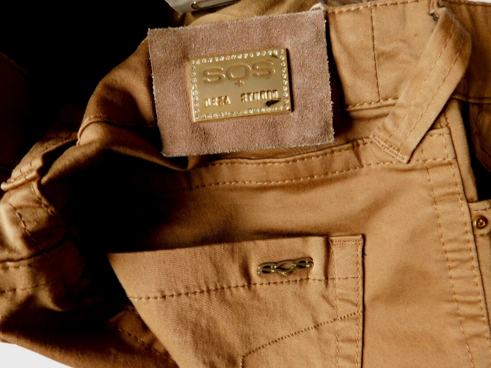 SOS BY ORZA STUDIO LOW RISE JEANS SIZE 27, in bronze