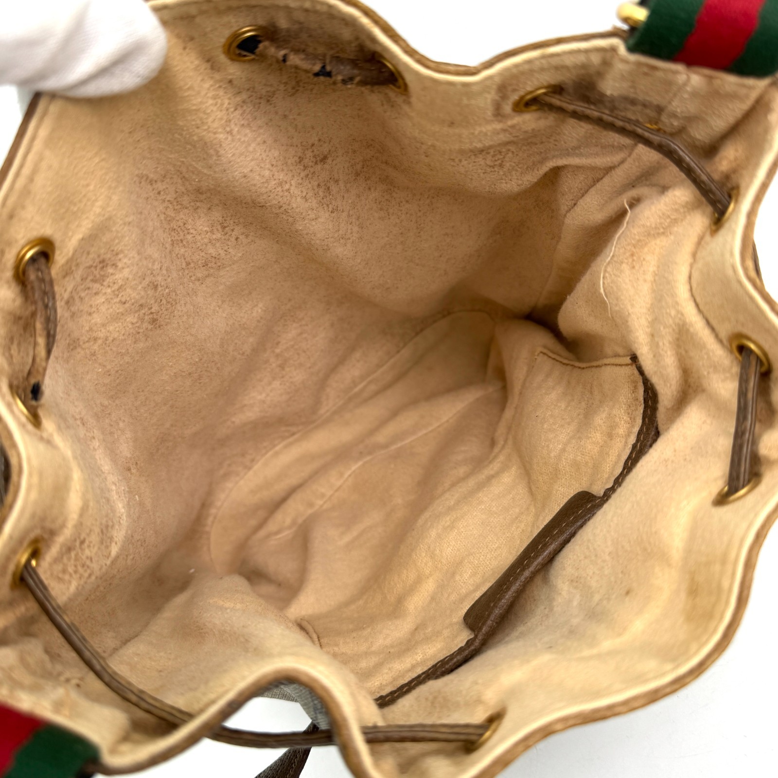 Vintage GUCCI Sherry Shoulder Bag Drawstring GG