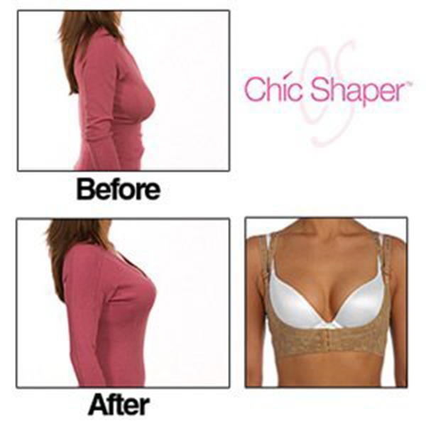 Chic Shaper Nude The Secret Perfect Posture Lift Bra Push Up Enhances Cleavage M