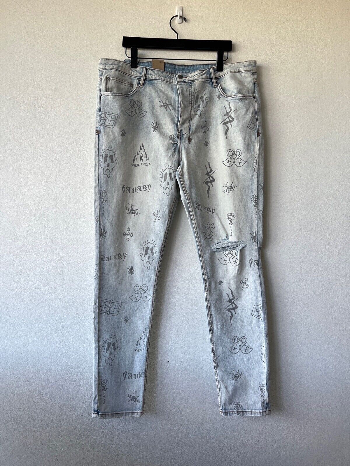 new Ksubi mens denim jean chitch blue stik n poke xxl 40 42