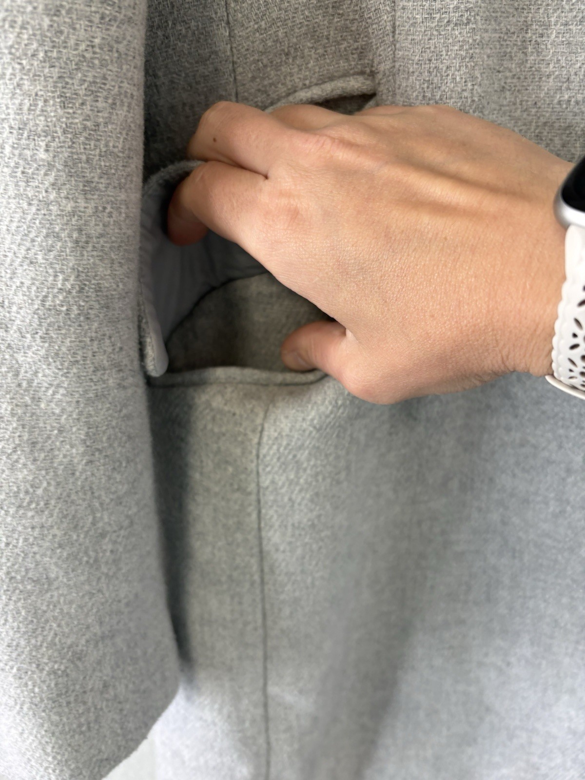 Topshop Gray Faux Wool Coat US 4 UK 8 Tailored Single Button Lined Jacket
