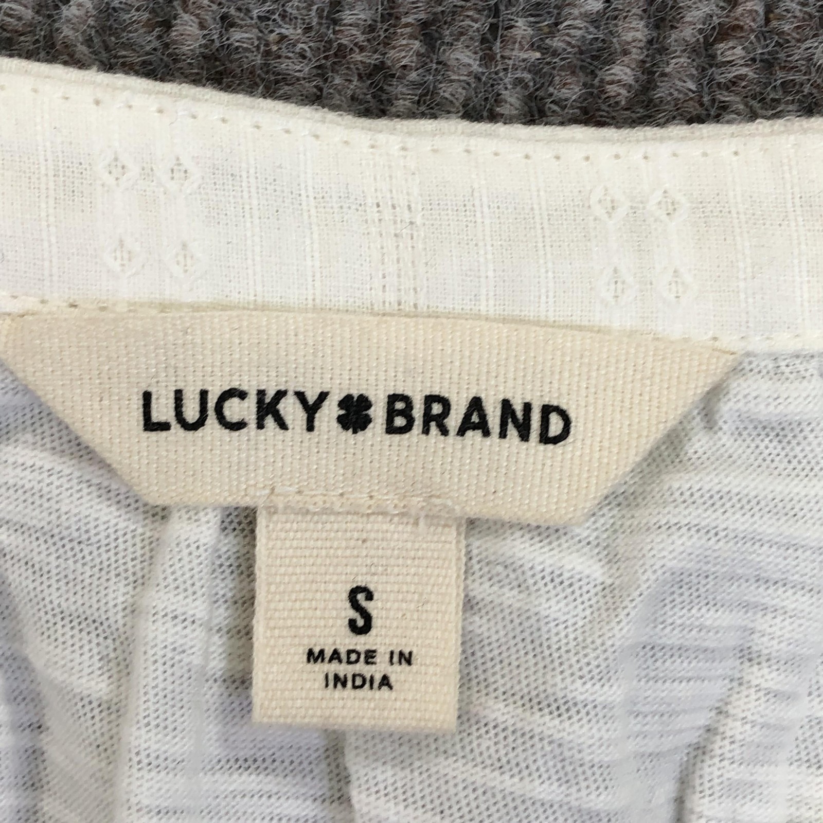 Lucky Brand Blouse Womens Small White Embroidered Balloon Sleeve Boho Sample