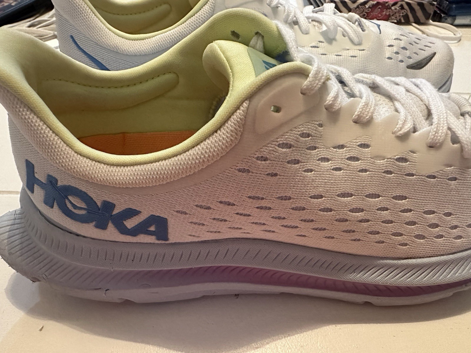Hoka Kawana ‘White Ice Blue’ Womens Running Shoes Size 9.5 B