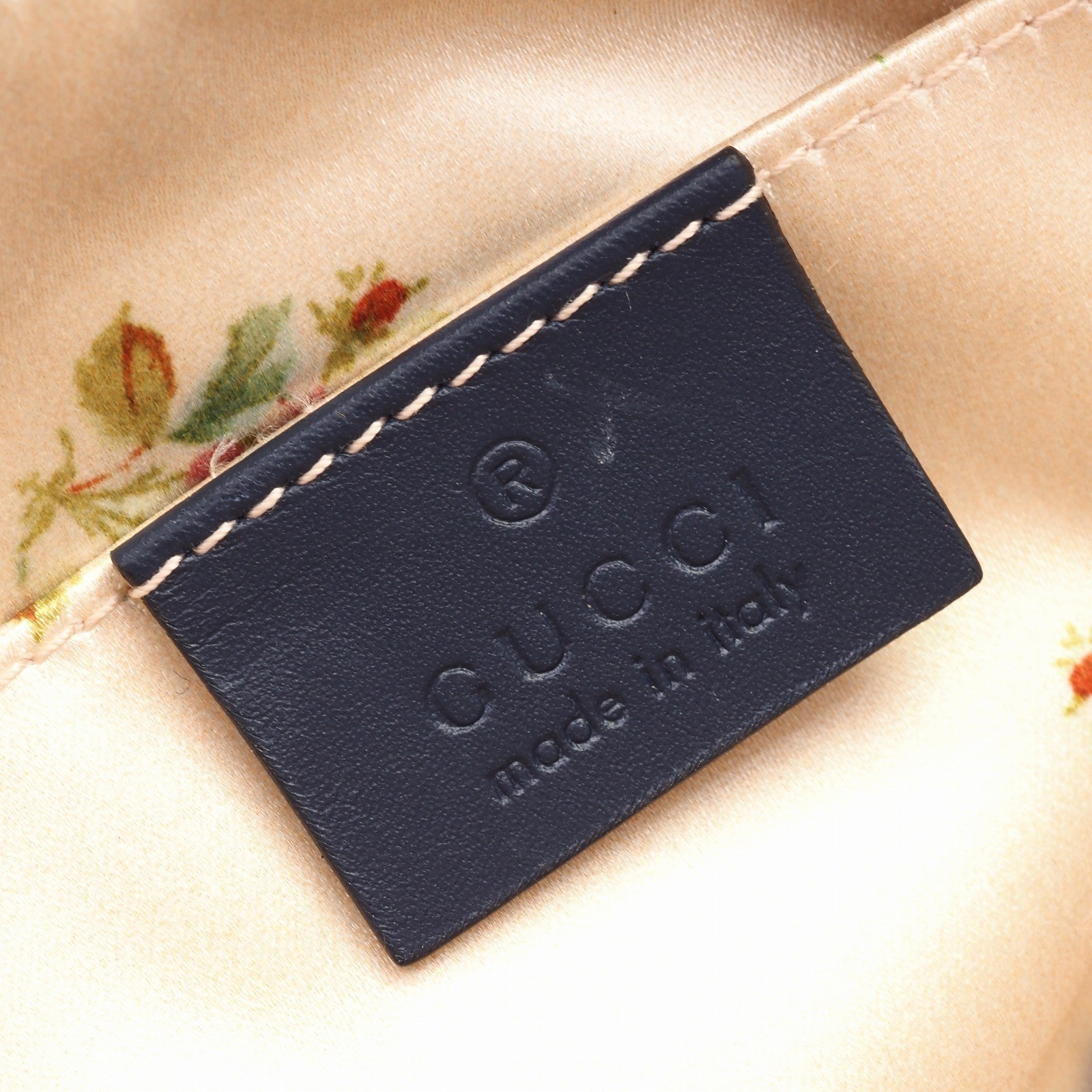 【Gucci】GG Marmont Denim Flower Embroidery 476165/520981 Rank A【Pouch】