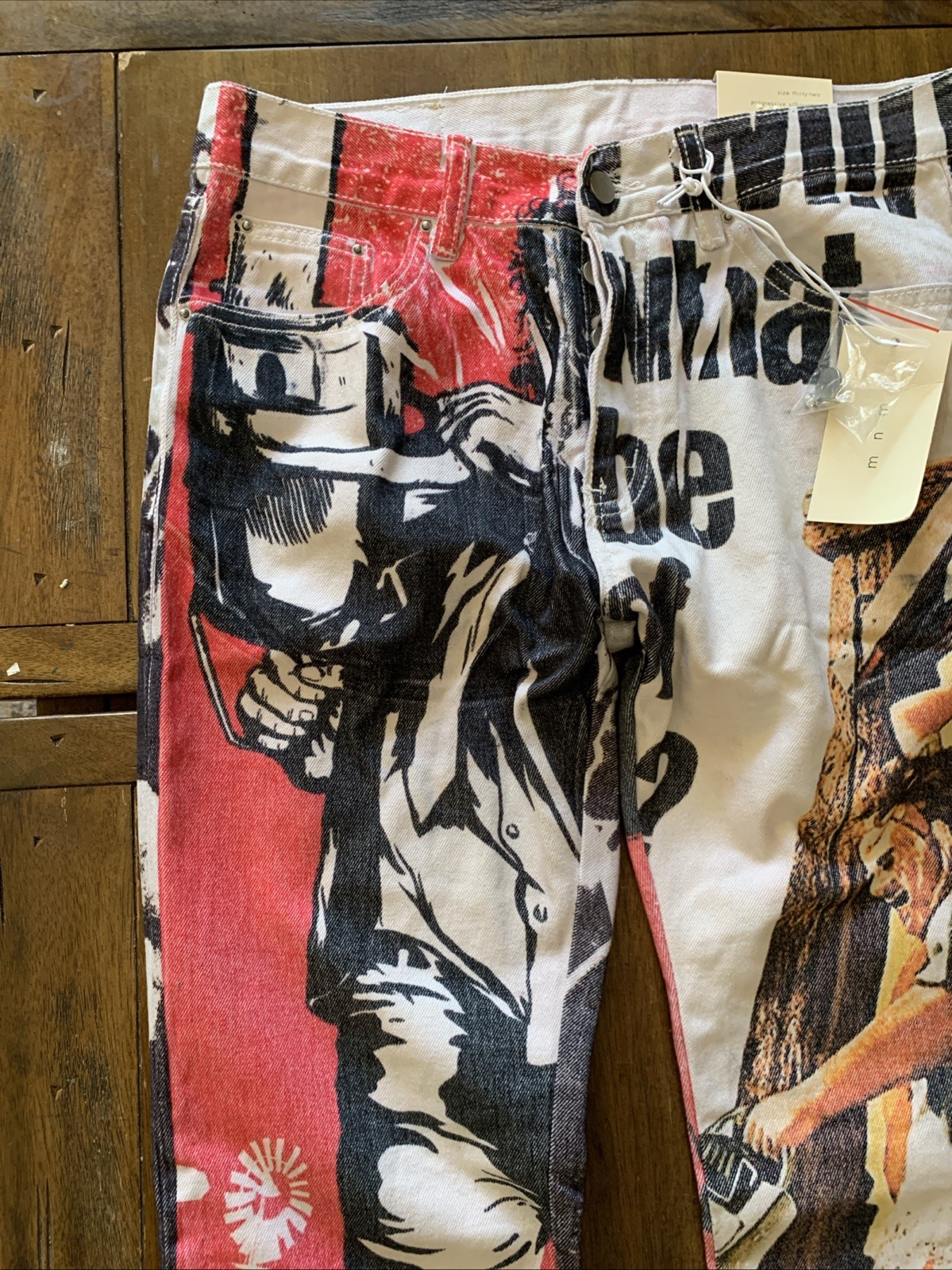 MNML Mens Straight Leg- split-design with a “Texas Chainsaw Massacre” print