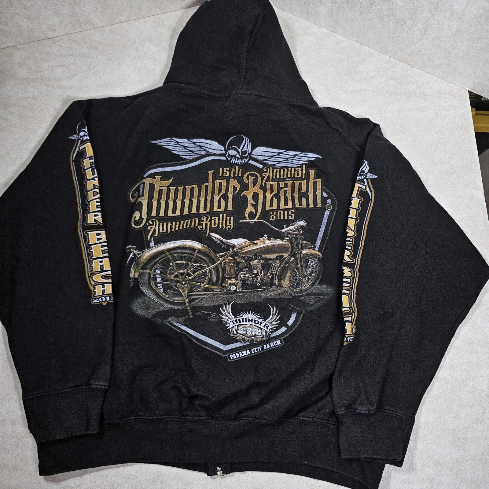 U.S Apparel 2015 Thunder Beach Panama City Adult Large Black Hoodie Preowned