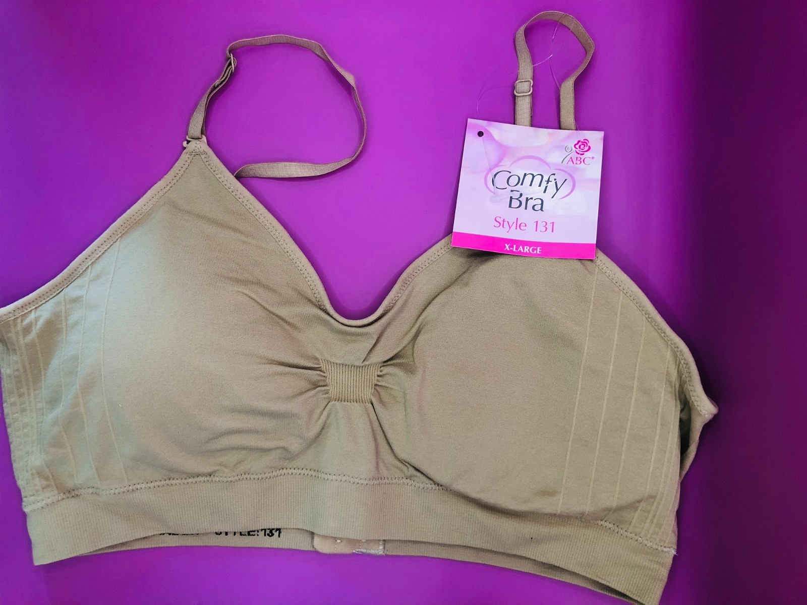 NWT #131 Leisure “Comfy Classic” Seamless Pocketed Mastectomy, Non-wire bra 1x