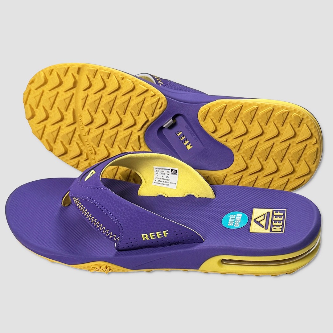 Reef Fanning Pregame / Tailgate Sandals – NWT Mens 9 Purple / Gold #48770-FL5*