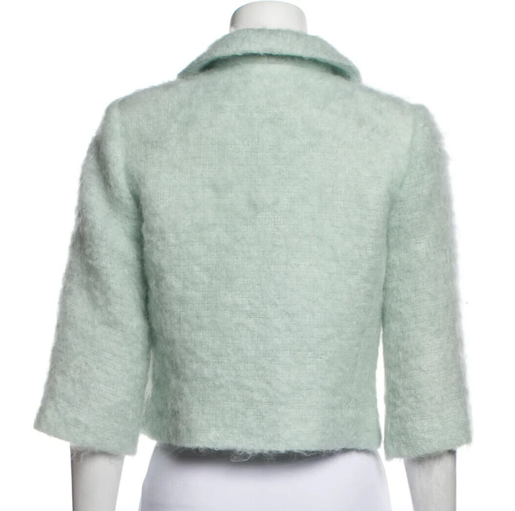Milly New York Fresh light Mint Green Mohair Wool 3/4 sleeve Jacket Sz 2