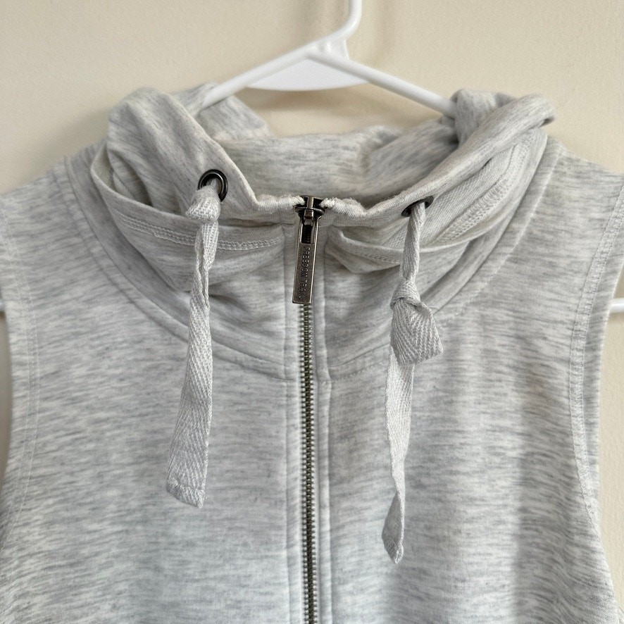 Freedom Trail Kyodan Cowl Neck Dress 1/2 Zip Front Sleeveless Grey Athleisure S