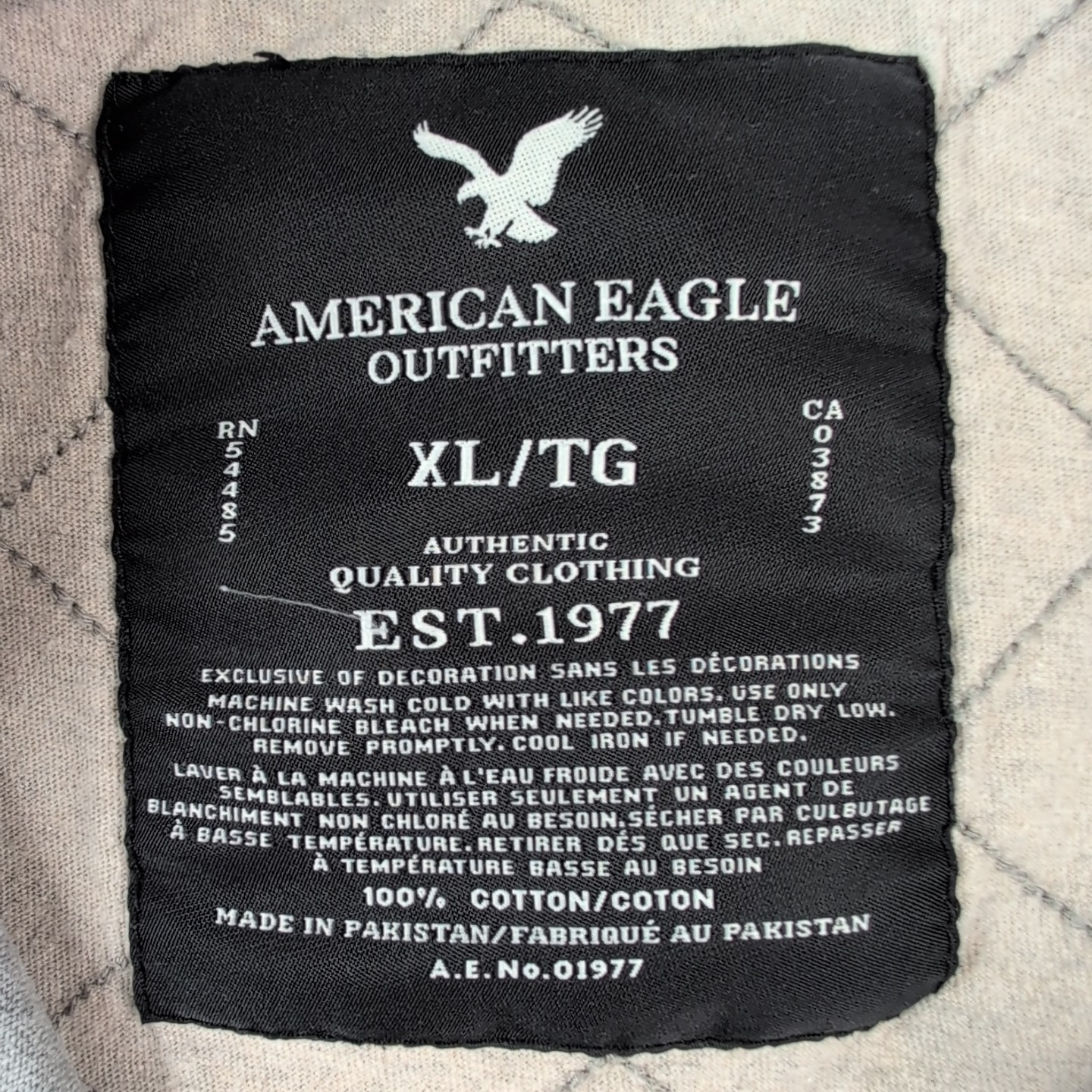Vtg Y2K American Eagle Mens Vintage Fit Zip Up Hoodie Gray Distressed Sz XL