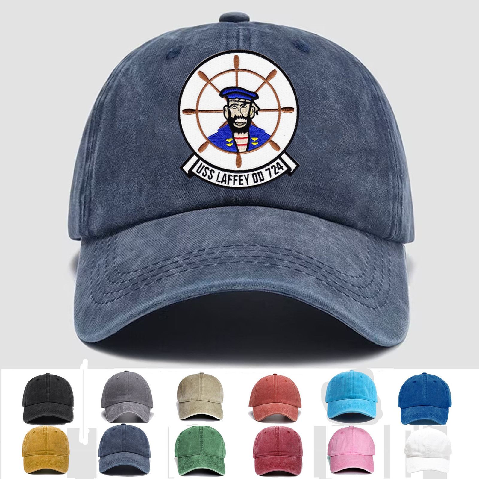 Custom Embroidered Hat DD-724 USS Laffey, Veteran Cap, Trucker Hat, Gift Idea