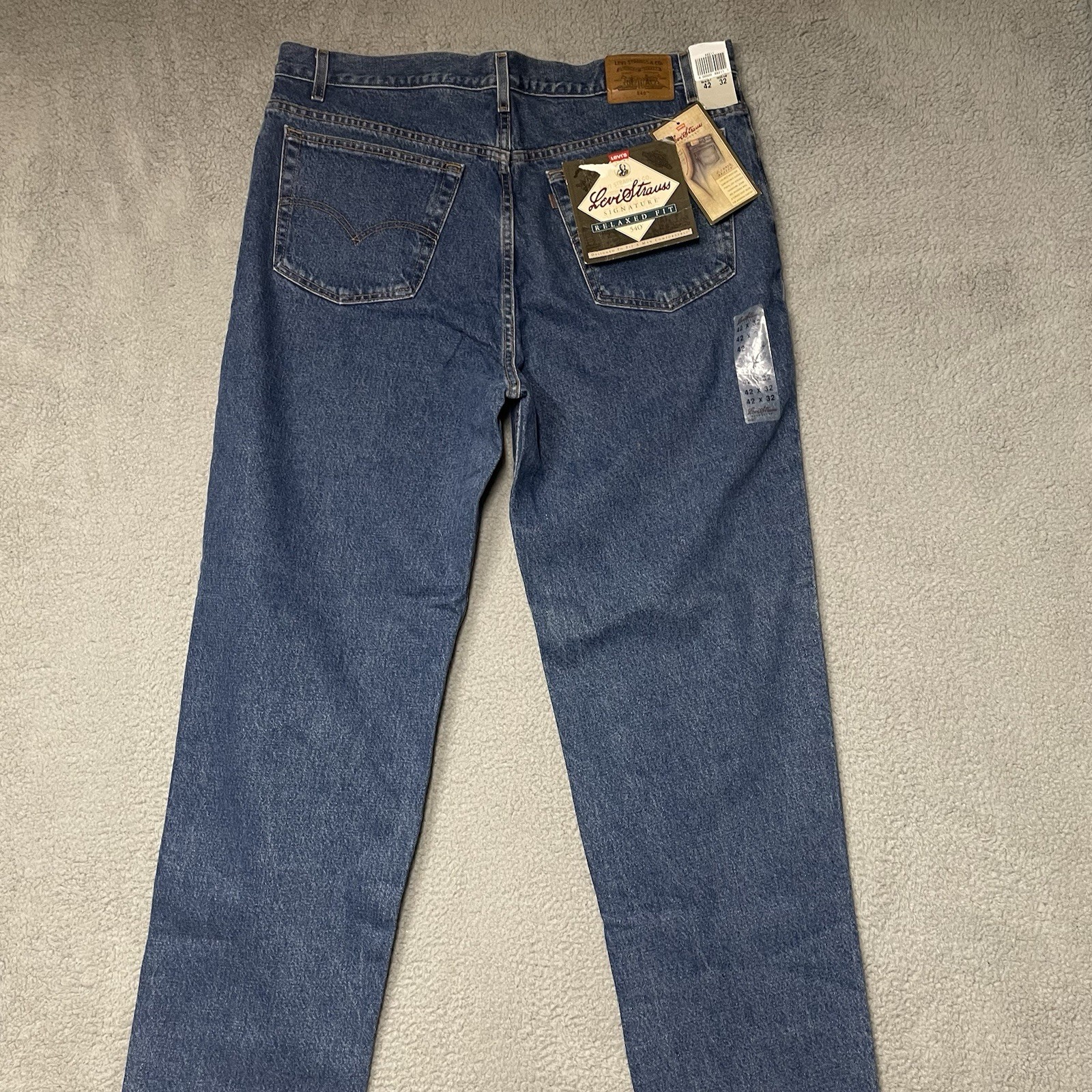 Vintage Levi’s 540 Relaxed Fit Blue Jeans Men 42×32 Brown Tab 90s DEADSTOCK NWT