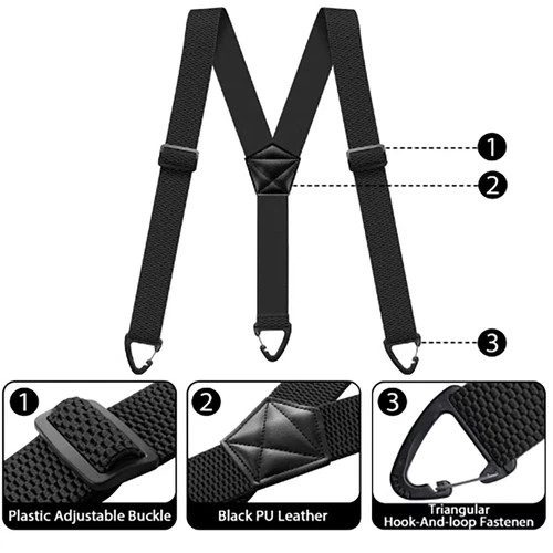 Suspenders for Men Heavy Duty, X Shape Back Hidden Suspender 1.5″ Under Clothing