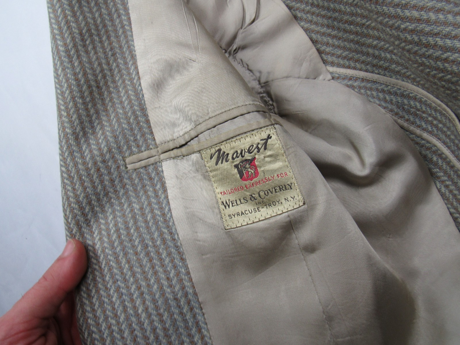 Vtg 1950’s Mavest Patch Pocket Wool Fleck Blazer Sport Coat Jacket Mens 42 R
