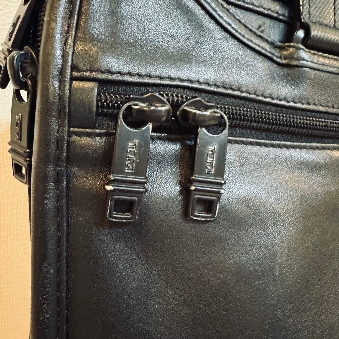 TUMI Alpha 2 Leather 2-Way Business Briefcase Laptop Bag 96141D2 Black 44cm