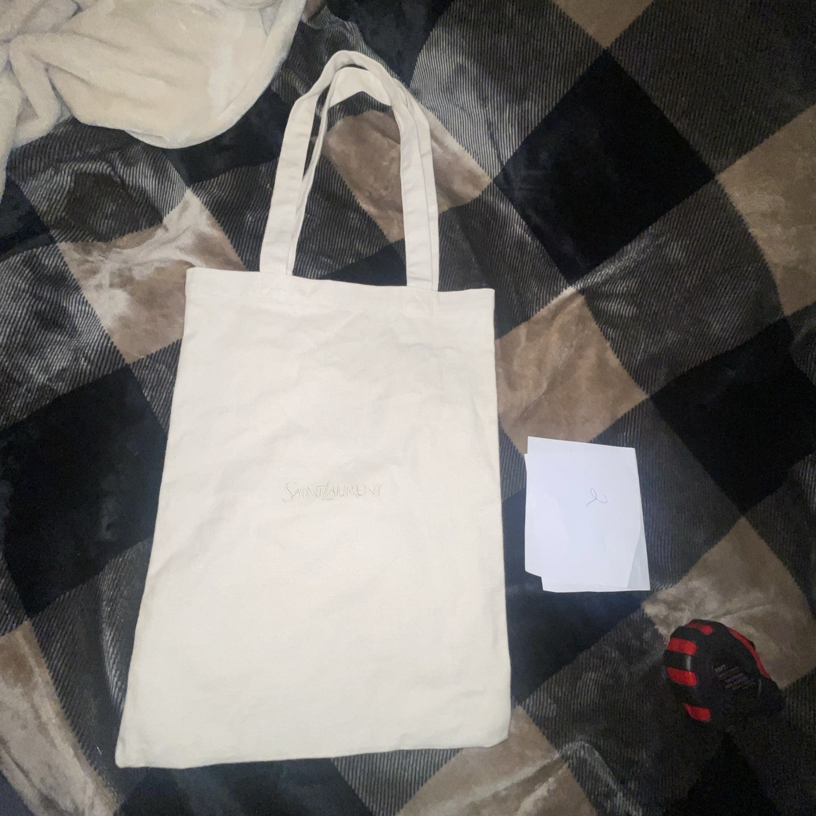 Saint Laurent ToteBag Designer Accessory Collectible 17×13 Inches Cream