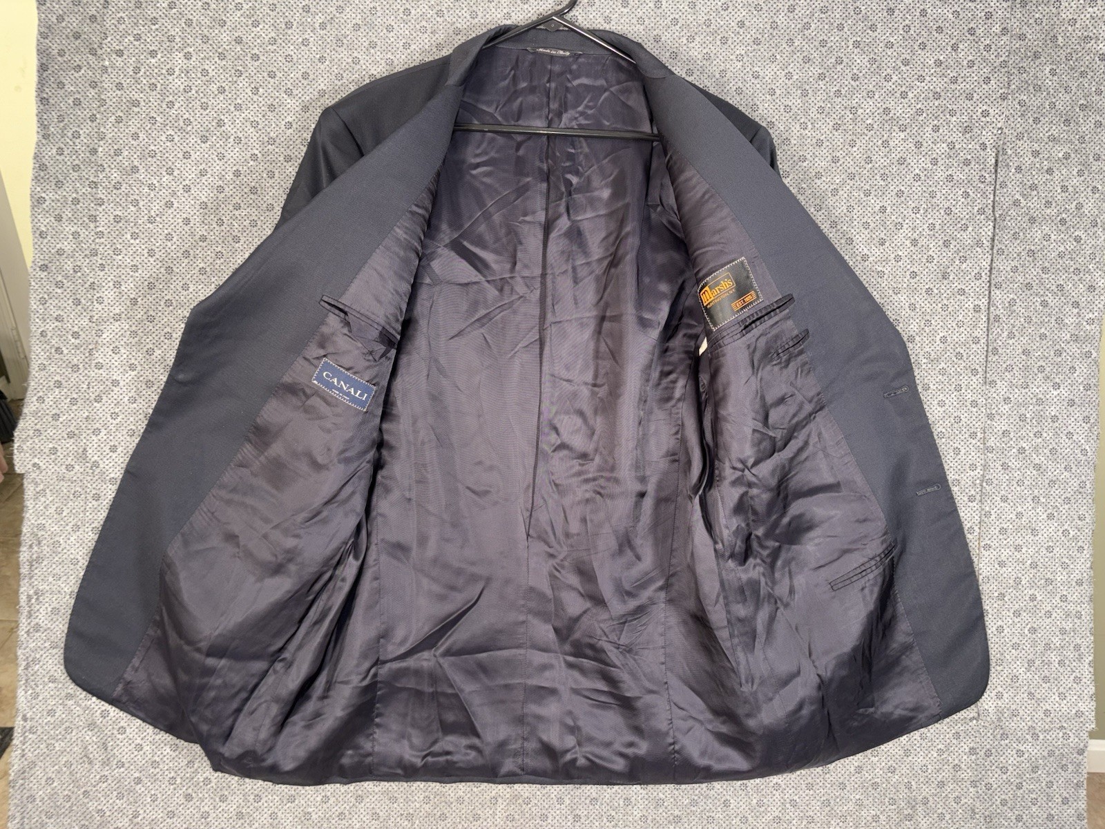 CANALI Blazer Sport Coat Jacket Men’s Sz US48 EU58 Navy Blue Wool Made In Italy