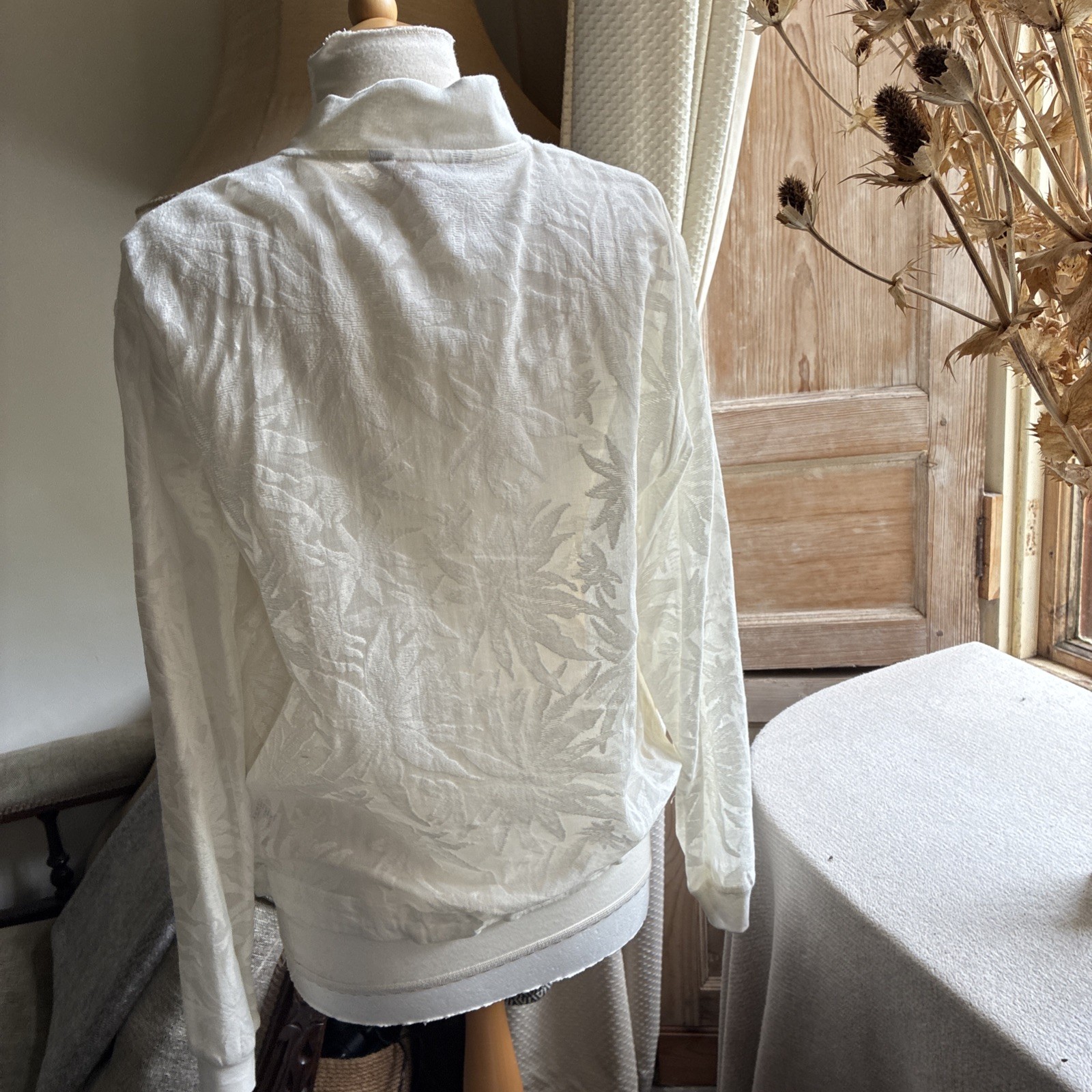 Modern Rarity white textured cotton bomber blouson Lightweight Jacket 12