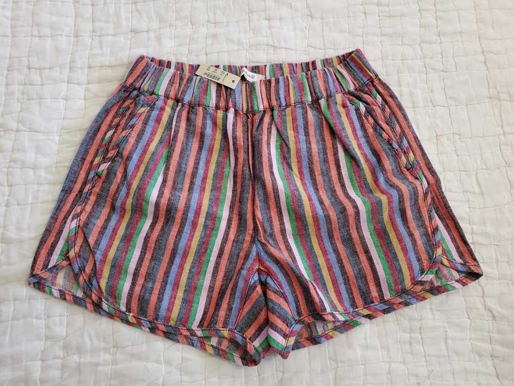 WOMENS XXS XS S M L XL XXL MADEWELL PULL ON SHORTS RAINBOW STRIPE / KATIA EVELYN