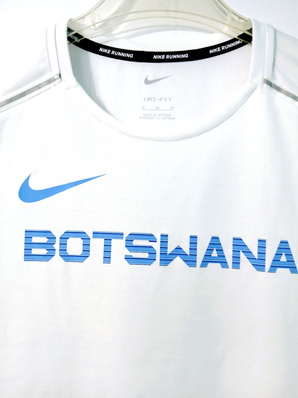 Nike Pro Elite Team Botswana Running Shirt White CT2005-100 Men’s Size M