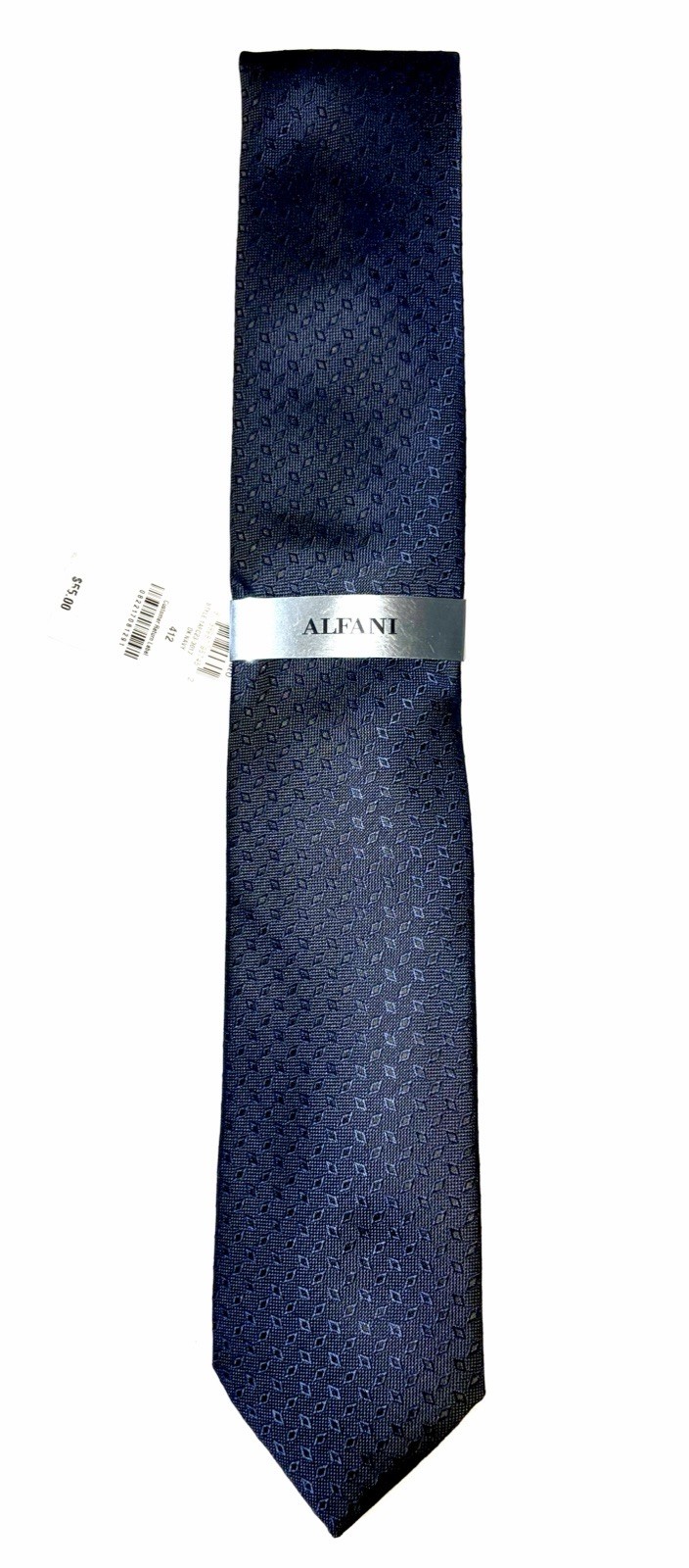 Alfani Mens Lunar Geo-Print Navy Slim Tie Necktie 2 3/4″ $55 1AFC23-3017