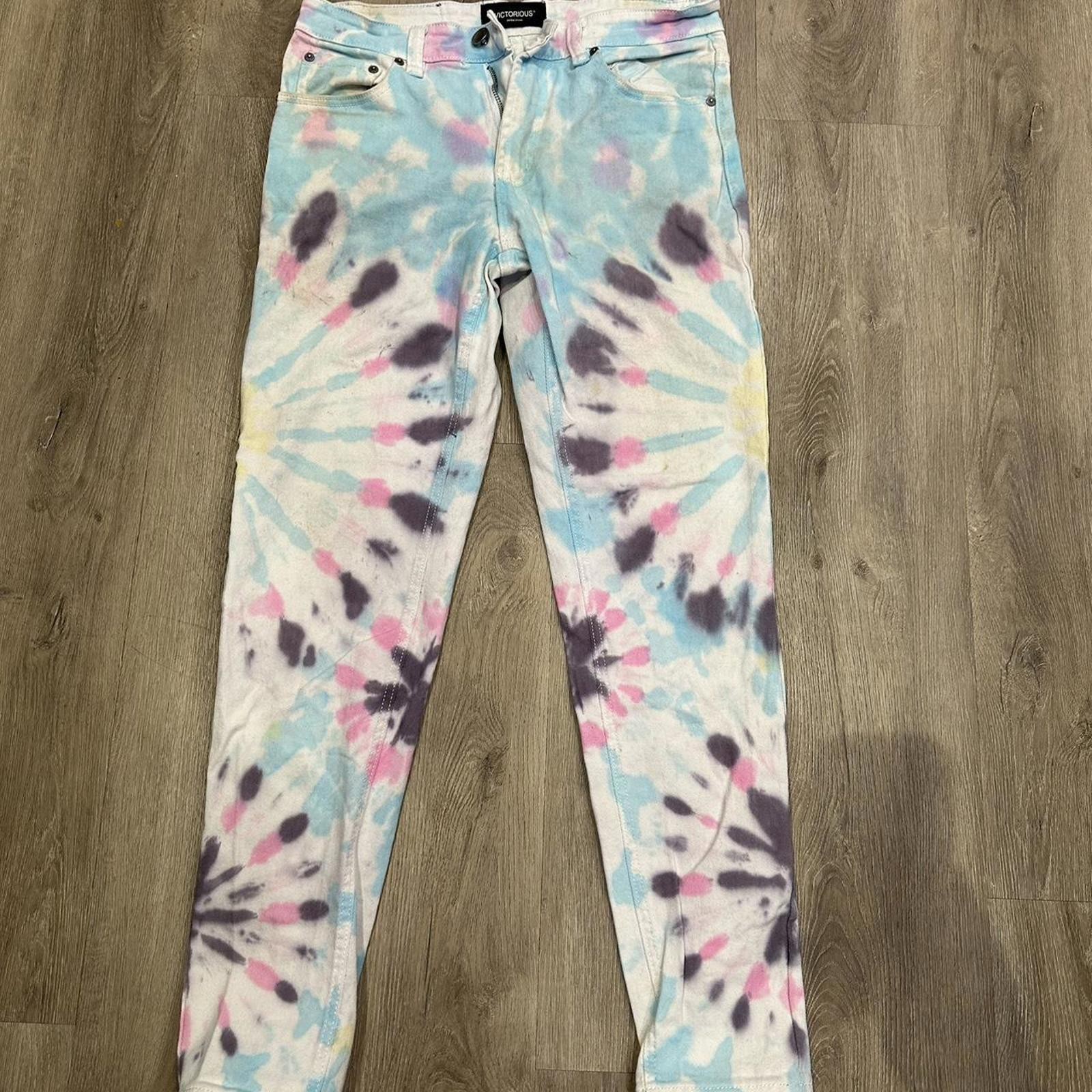 Blue and pink tie-dye skinny jeans size 30 x 30