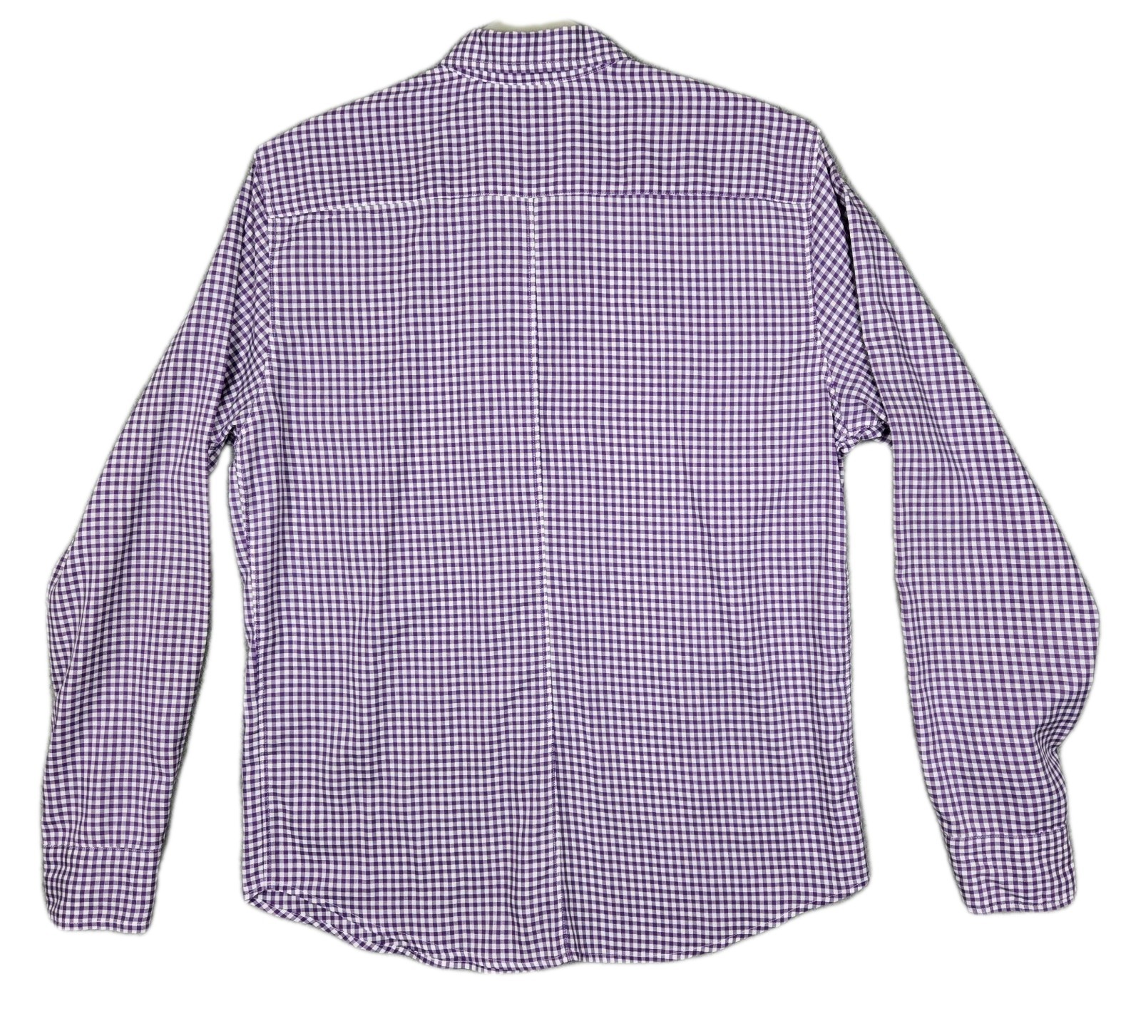Frank & Eileen “Paul” Shirt Long Sleeve Cotton Casual Purple Gingham Mens Medium