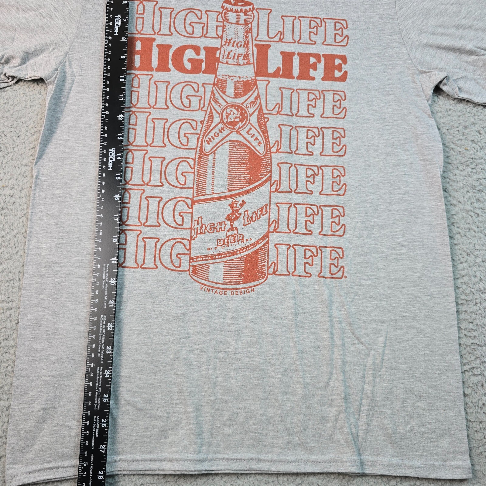 Miller High Life Beer Shirt Mens Medium Gray Brew Vintage Label Draft Biker NWT