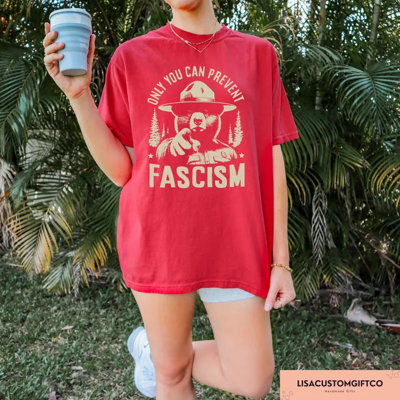 only you can prevent fascism comfort tee political protest anti fascist