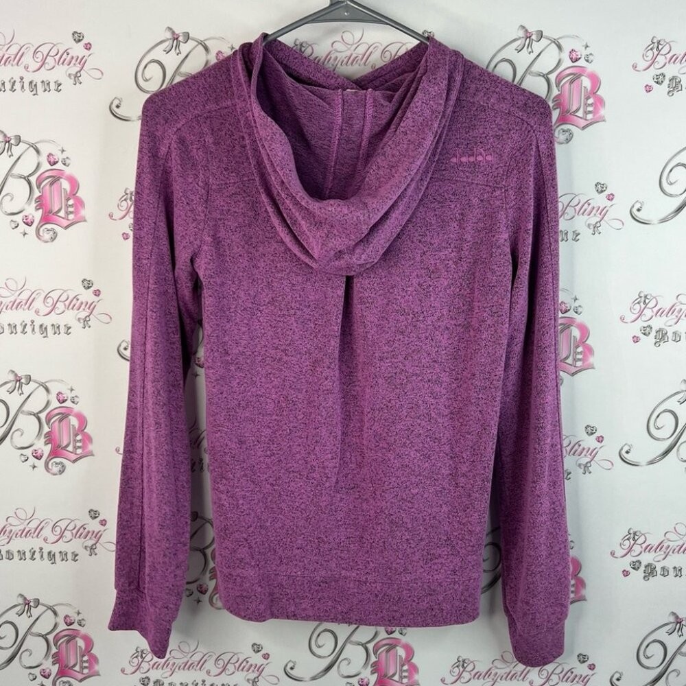 Diadora hoodie sweater heathered black Purple Sweater long sleeve comfy