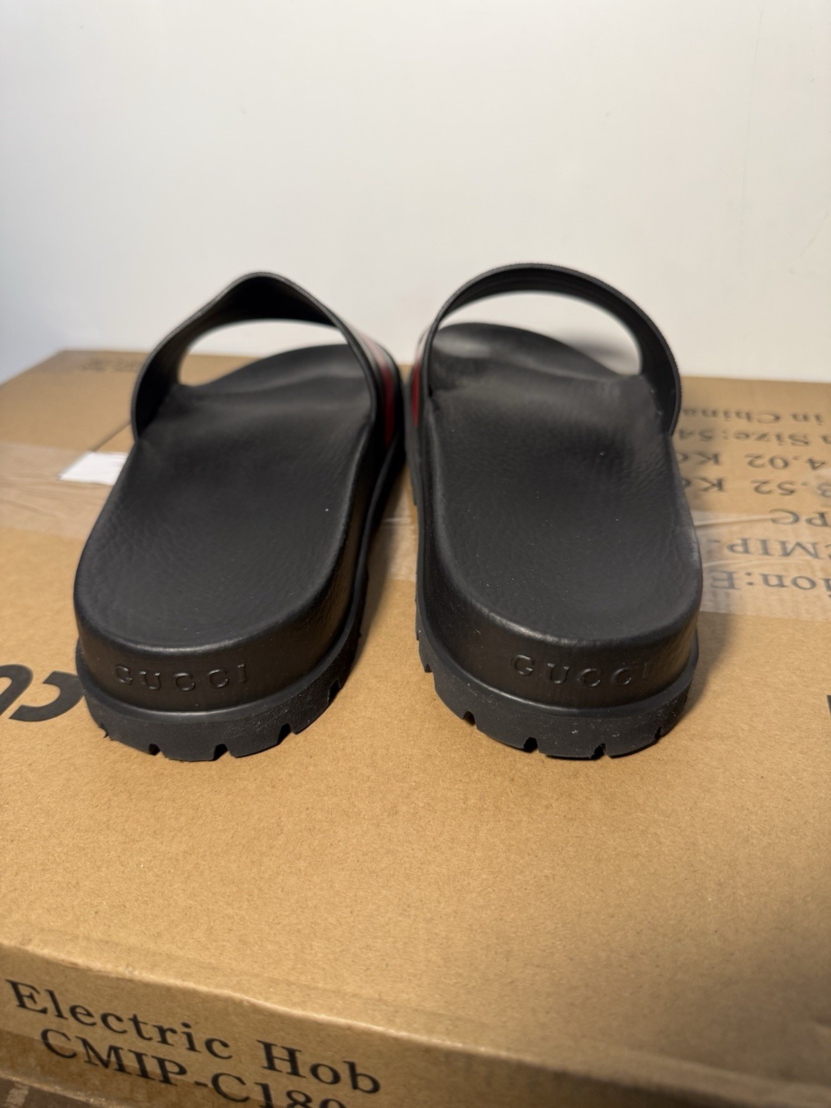 Gucci Web Rubber Slide (Pursuit 72 model) Size 9.5
