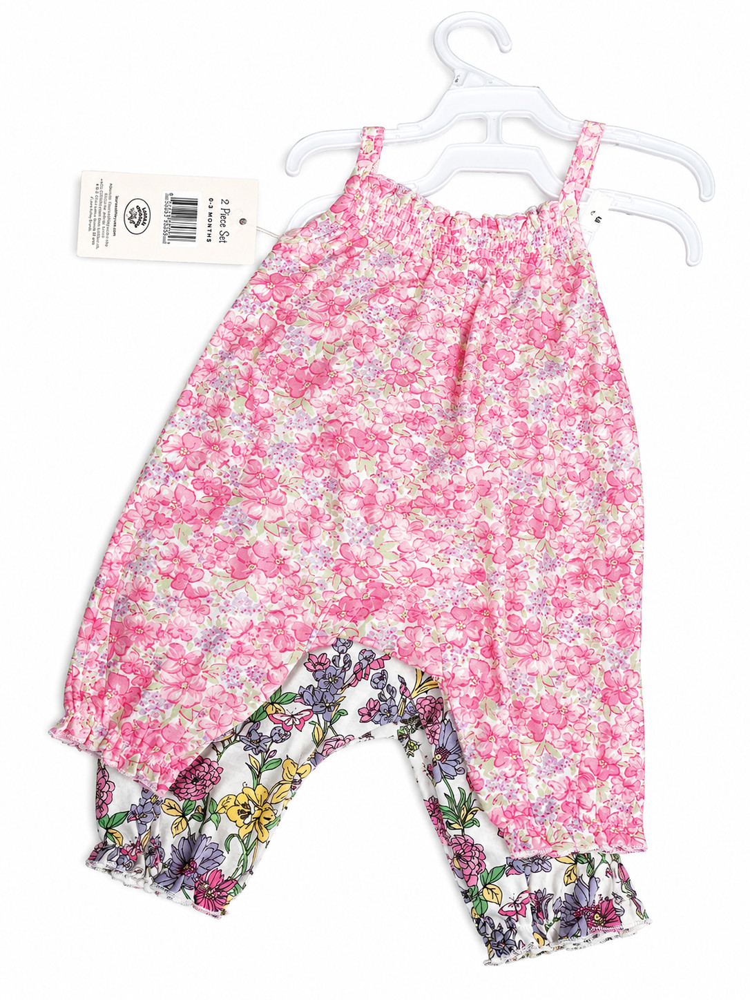 Laura Ashley Baby 2 Romper Bundle Floral Pink Sleeveless 0-3M